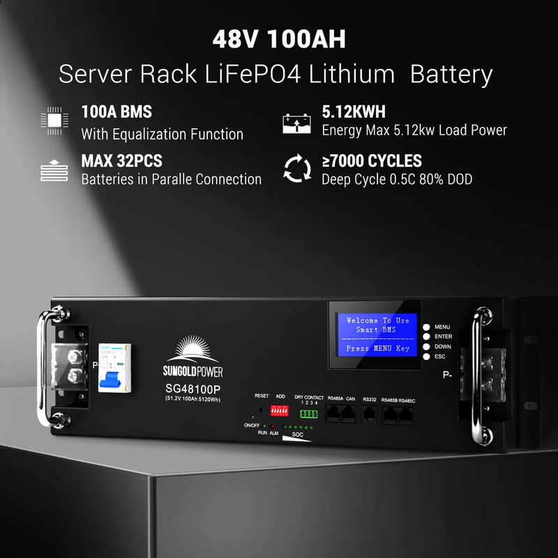 SunGoldPower Off-Grid Solar Kit 18000W 48VDC 120V/240V LIFEPO4 20.48kwh Lithium Battery 18 X 415 Watts Solar Panels - SGR-18K20E