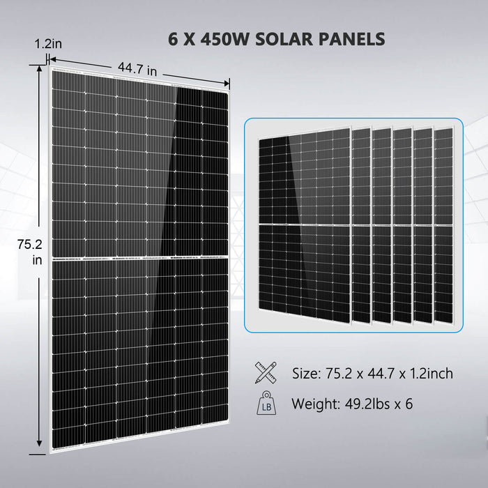 SunGoldPower Solar Kit 5000W 48V 120V Output 10.24KWH Lithium Battery 2700 Watt Solar Panel SGK-5PRO