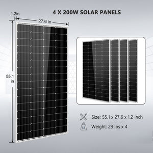 SunGoldPower Solar Kit 3000W 24V inverter 120V Output Lithium Battery 800 Watt Solar Panel SGKT-3PRO