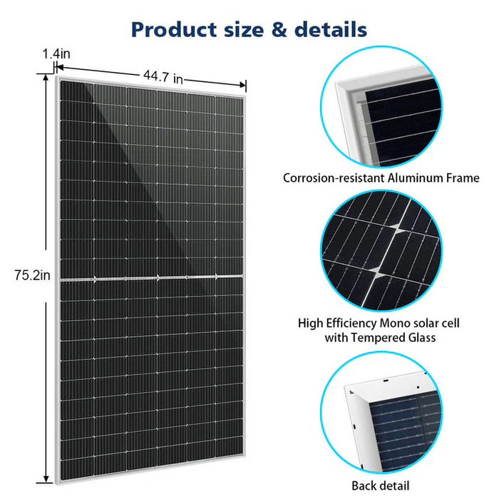 SunGoldPower 460 Watt Bifacial Perc Solar Panel - SG-460WBG