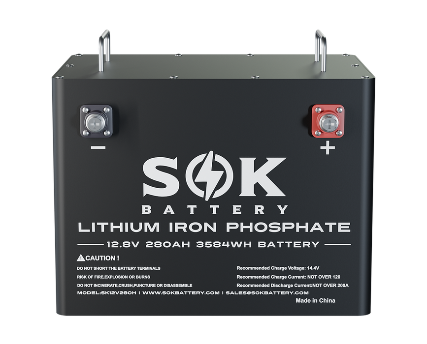 SOK Battery Built-in heater and Bluetooth, Best for RV or Marine 280Ah - SK12V280H