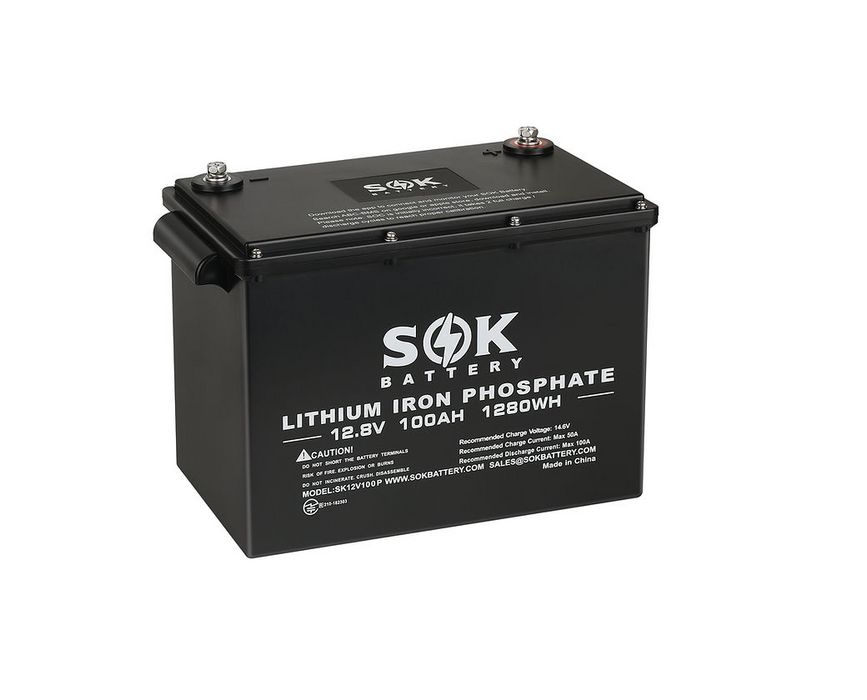 SOK Battery Lithium Iron Phosphate 12V 100Ah Marine Grade - SK12V100P
