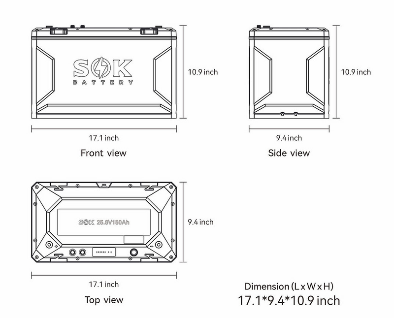SOK Battery Built-in heater & Bluetooth,Victron CAN Comms 24V150Ah - SK24V150PH