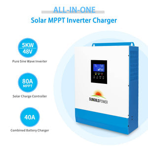 SunGoldPower Solar Kit 5000W 48V 120V Output 10.24KWH Lithium Battery 2700 Watt Solar Panel SGK-5PRO