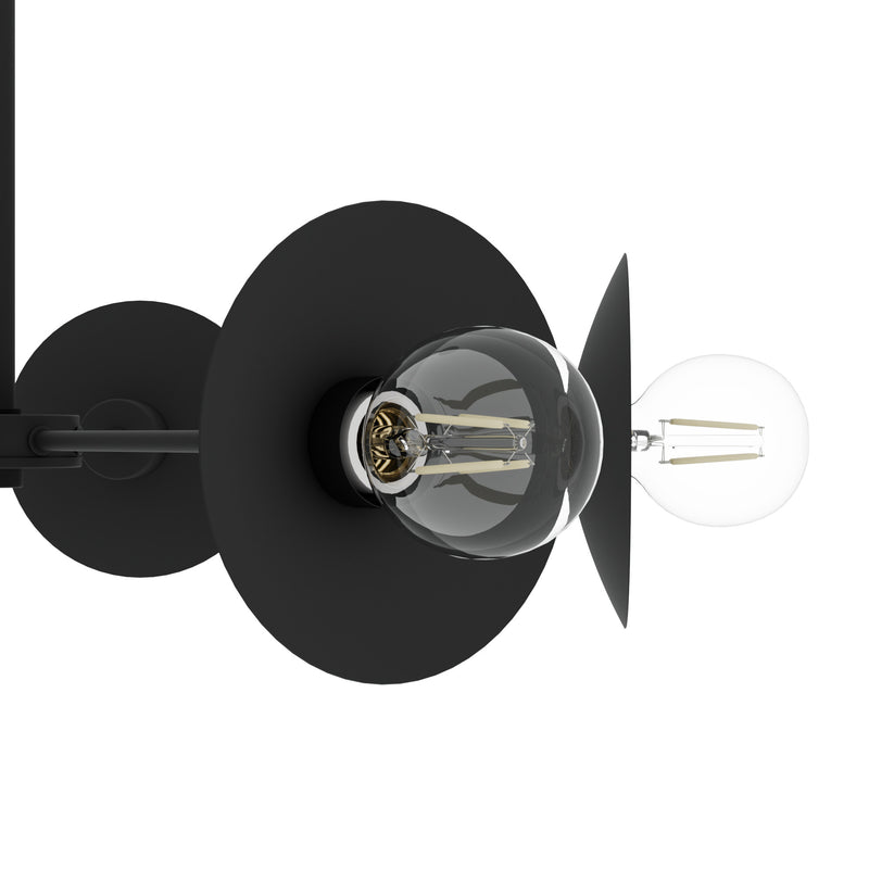 Hunter Fernando Flat Matte Black 8 Light Chandelier Ceiling Light Fixture - Jasmine Roth Collection