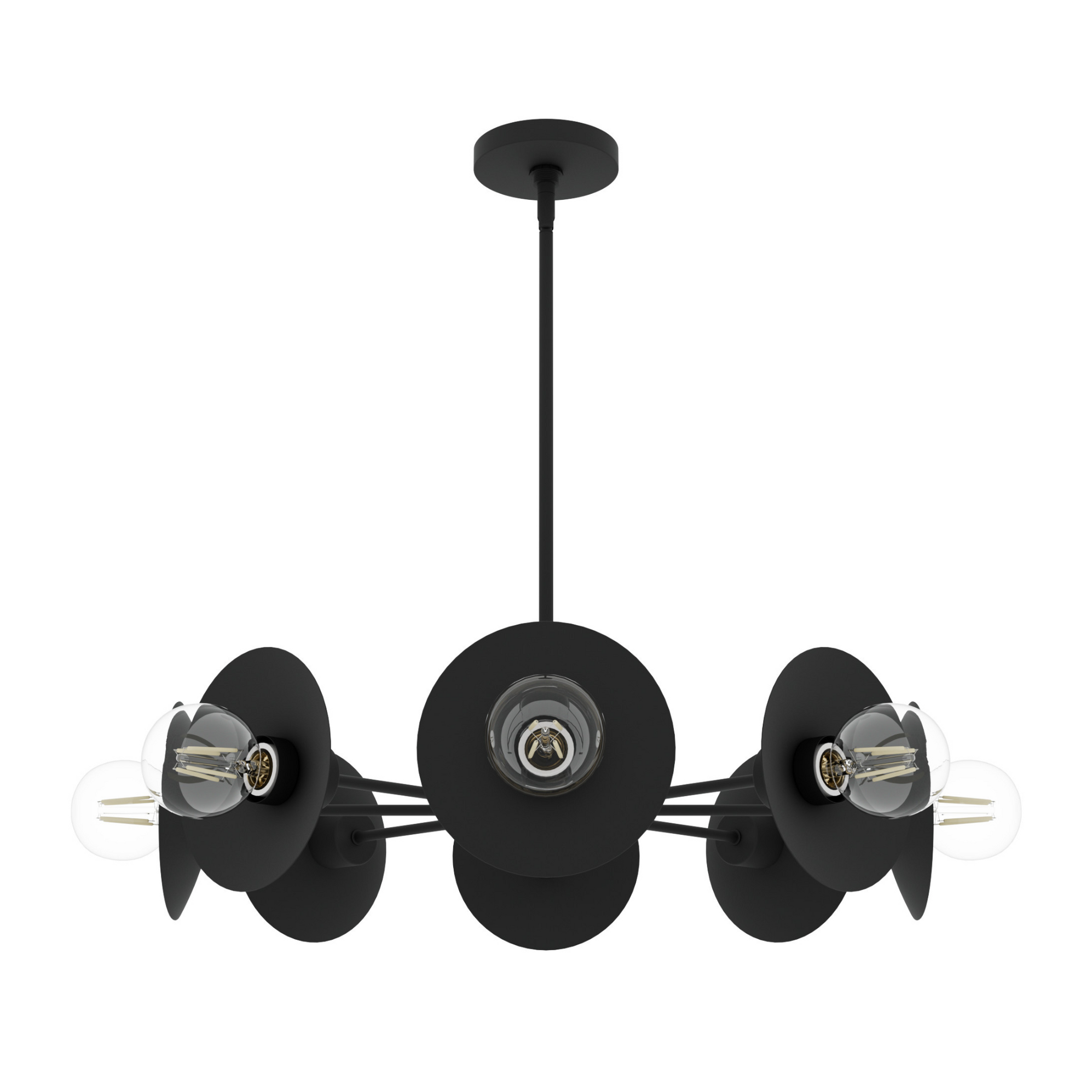 Hunter Fernando Flat Matte Black 8 Light Chandelier Ceiling Light Fixt