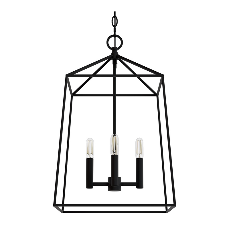 Hunter Fair Oaks Flat Matte Black 4 Light Pendant Ceiling Light Fixture - Jasmine Roth Collection