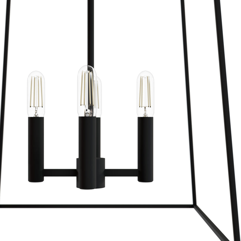 Hunter Fair Oaks Flat Matte Black 4 Light Pendant Ceiling Light Fixture - Jasmine Roth Collection