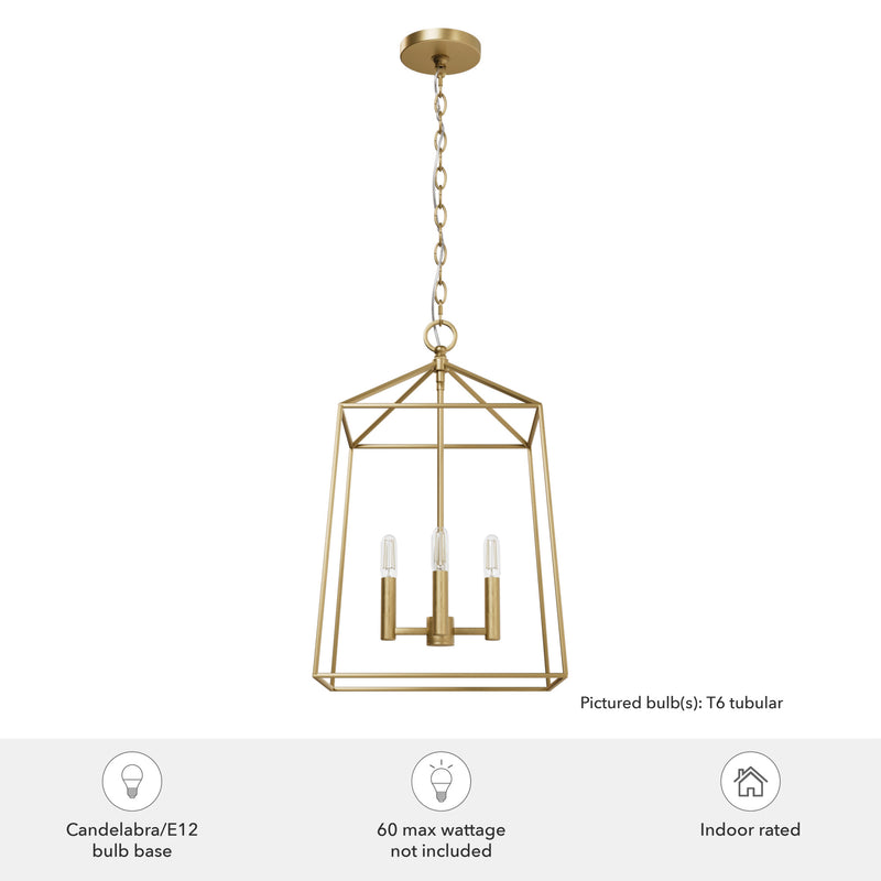Hunter Fair Oaks Luxe Gold 4 Light Pendant Ceiling Light Fixture - Jasmine Roth Collection