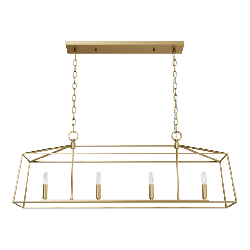 Hunter Fair Oaks Luxe Gold 4 Light Chandelier Ceiling Light Fixture - Jasmine Roth Collection