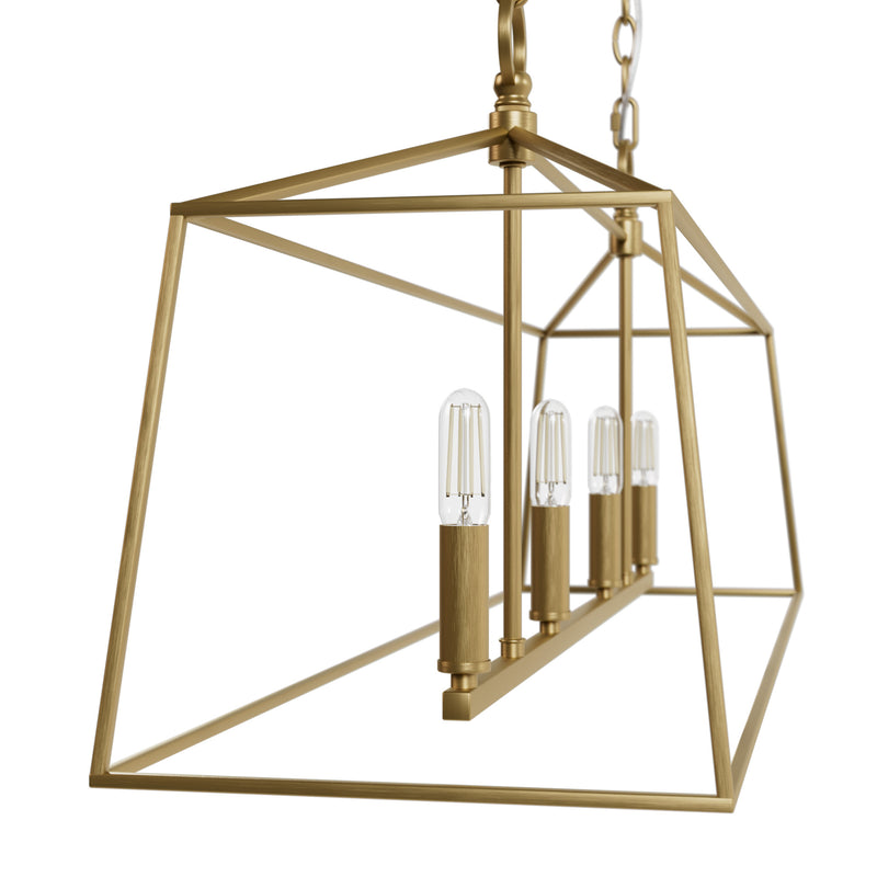 Hunter Fair Oaks Luxe Gold 4 Light Chandelier Ceiling Light Fixture - Jasmine Roth Collection
