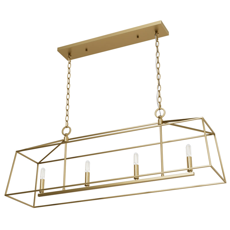 Hunter Fair Oaks Luxe Gold 4 Light Chandelier Ceiling Light Fixture - Jasmine Roth Collection