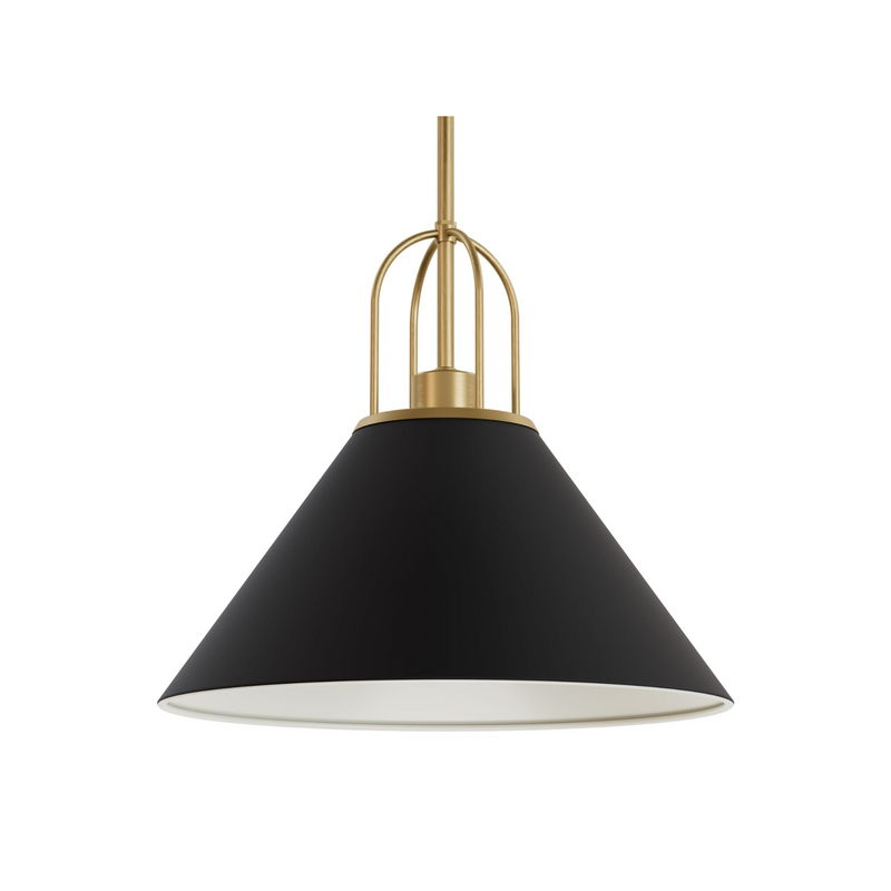 Hunter Carrington Isle Flat Matte Black and Luxe Gold 1 Light Sconce Wall Light Fixture - Jasmine Roth Collection