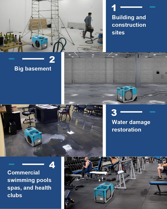 AlorAir LGR 1250 Commercial Dehumidifier – 260 PPD Industrial Water Damage Restoration & Large Space Humidity Control Unit