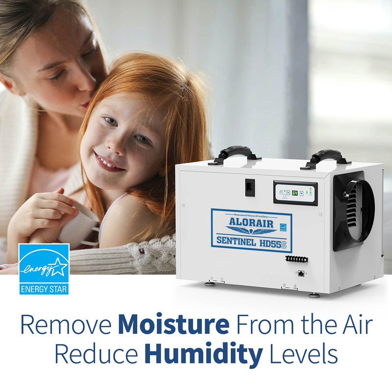 AlorAir Sentinel HD55S Dehumidifier – 55 PPD for Crawl Spaces & Basements