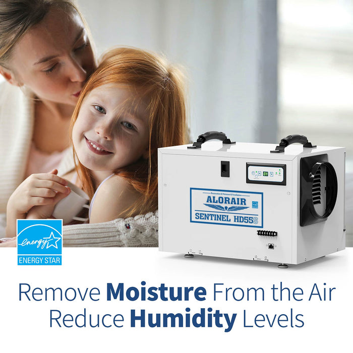 AlorAir Sentinel HD55S Dehumidifier – 55 PPD for Crawl Spaces & Basements