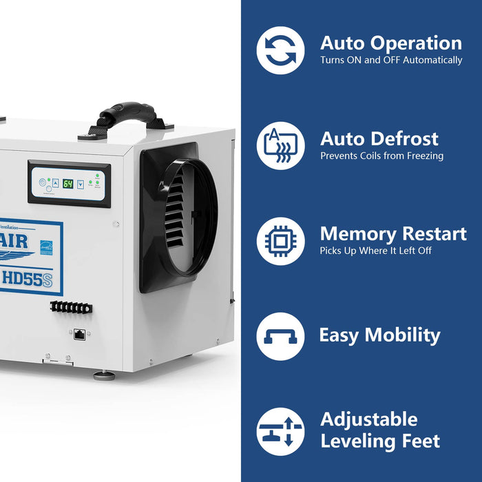 AlorAir Sentinel HD55S Dehumidifier – 55 PPD for Crawl Spaces & Basements