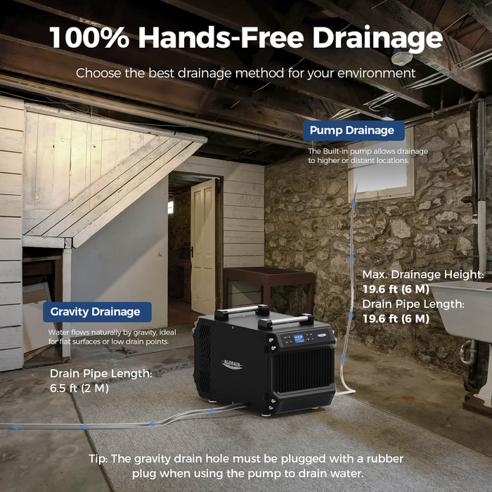 AlorAir Galaxy 60P 145 PPD Crawlspace Dehumidifier with Pump and Drain Hose
