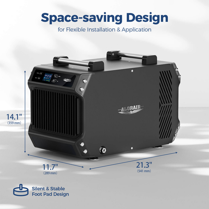 AlorAir Galaxy 85P Crawlspace Dehumidifier with Pump – 180 PPD Commercial Basement & Crawl Space Humidity Control
