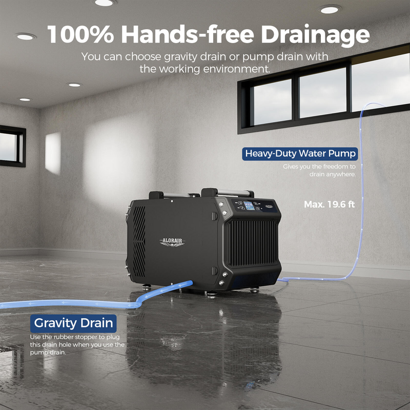 AlorAir Galaxy 85P Crawlspace Dehumidifier with Pump – 180 PPD Commercial Basement & Crawl Space Humidity Control