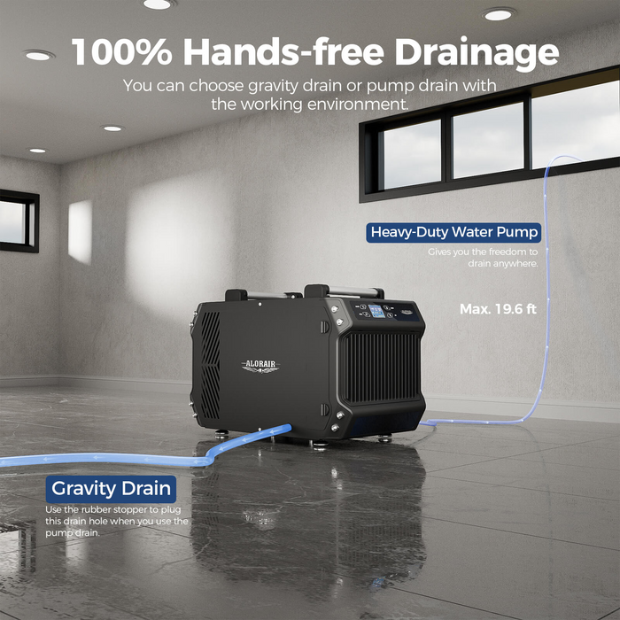 AlorAir Galaxy 85P Crawlspace Dehumidifier with Pump – 180 PPD Commercial Basement & Crawl Space Humidity Control