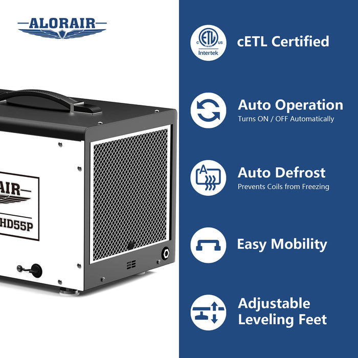 AlorAir Sentinel HD55P 120 PPD Crawl Space Dehumidifier with Pump & Drain Hose