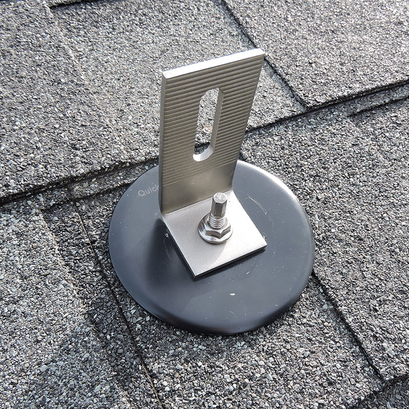 QuickBOLT Multi Roof Mount Kit -  QuickBOLT with 4" Microflashing Stainless Steel Low Profile L-Foot & Flange Nuts - 17721SS