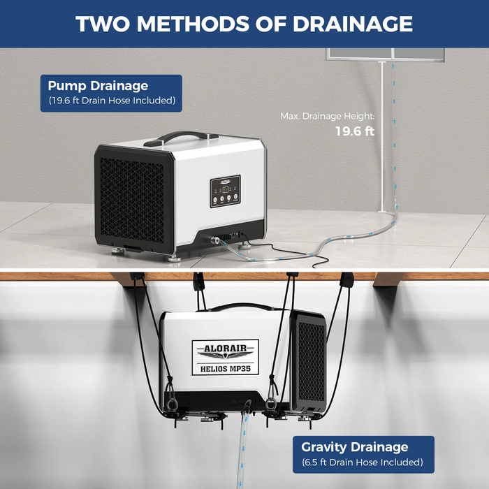AlorAir Helios MP35 Crawlspace Dehumidifier – 70 PPD Compact Basement & Crawl Space Humidity Control System