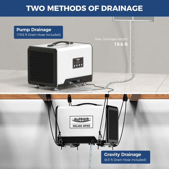 AlorAir Helios MP55 Crawlspace Dehumidifier – 120 PPD Basement & Crawl Space Humidity Control System