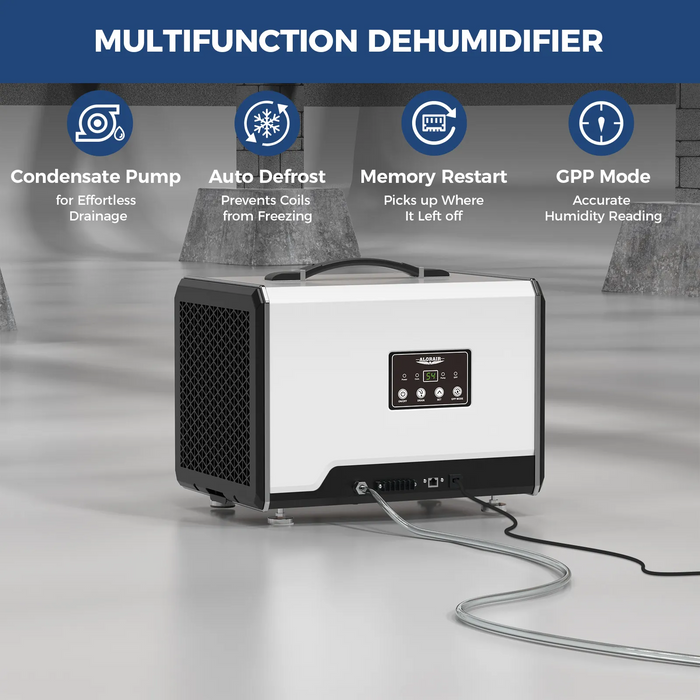 AlorAir Helios MP55 Crawlspace Dehumidifier – 120 PPD Basement & Crawl Space Humidity Control System