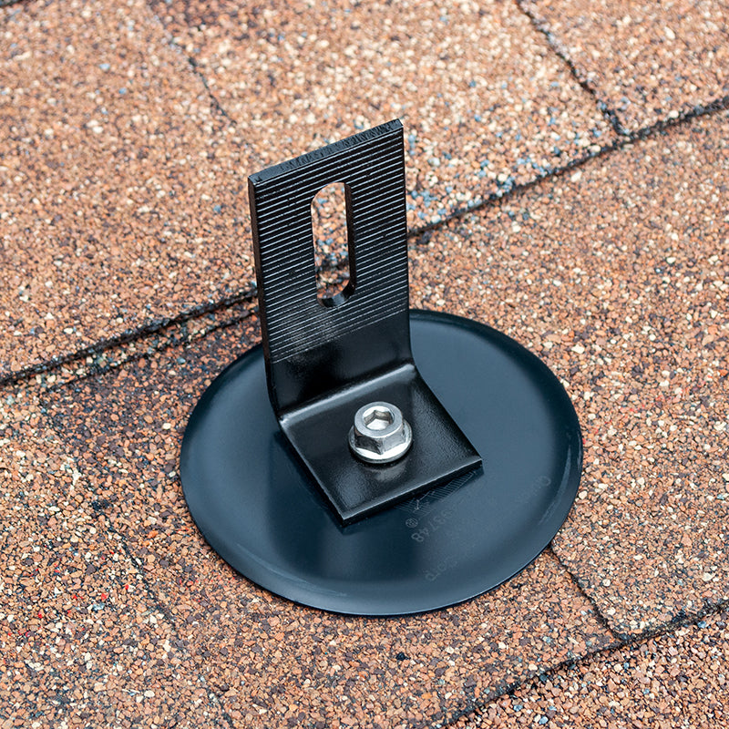 QuickBOLT Multi Roof Mount -  QB2 Kit with 4" Microflashing and Stainless Steel Low Profile Black L-Foot - 17863