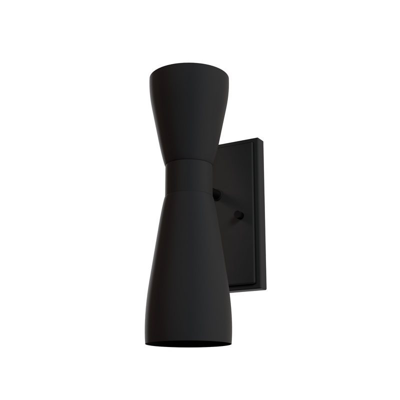 Hunter Zola Flat Matte Black 2 Light Sconce Wall Light Fixture - Jasmine Roth Collection