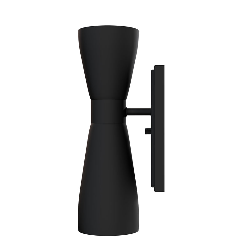 Hunter Zola Flat Matte Black 2 Light Sconce Wall Light Fixture - Jasmine Roth Collection