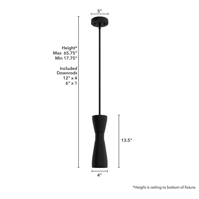 Hunter Zola Flat Matte Black 1 Light Pendant Ceiling Light Fixture - Jasmine Roth Collection