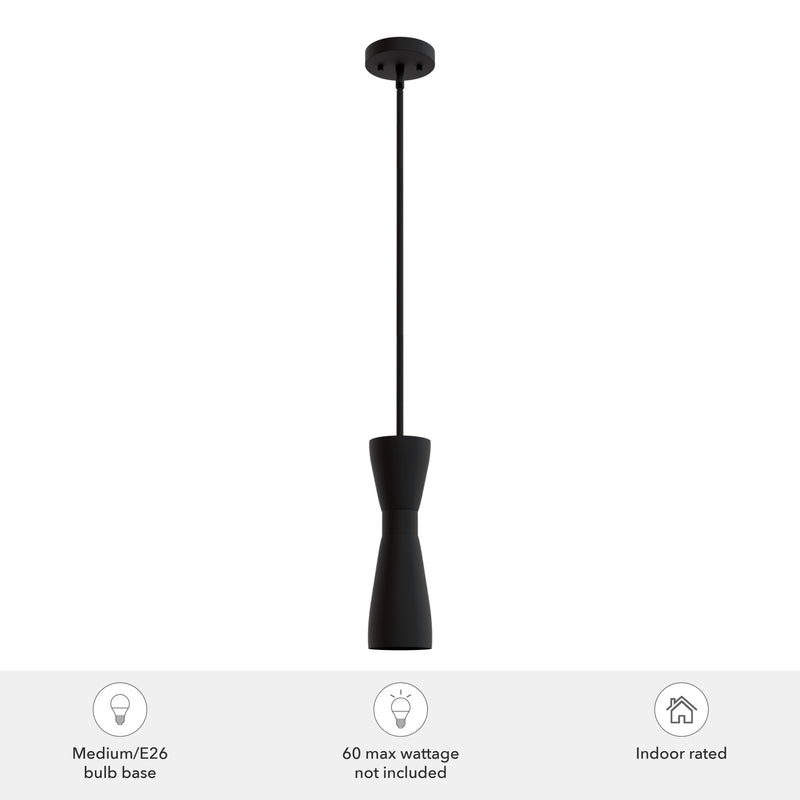 Hunter Zola Flat Matte Black 1 Light Pendant Ceiling Light Fixture - Jasmine Roth Collection