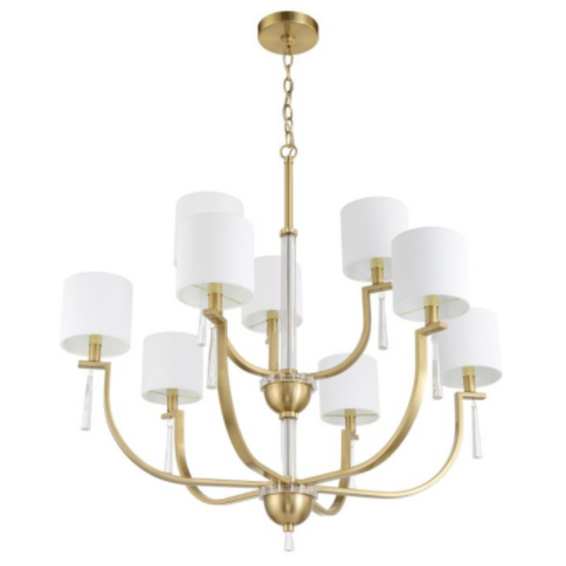 Craftmade Fortuna 9 Light Chandelier in Satin Brass - 58229-SB