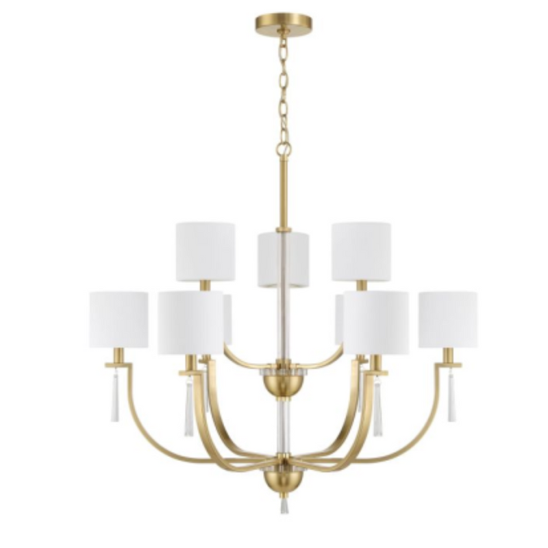 Craftmade Fortuna 9 Light Chandelier in Satin Brass - 58229-SB