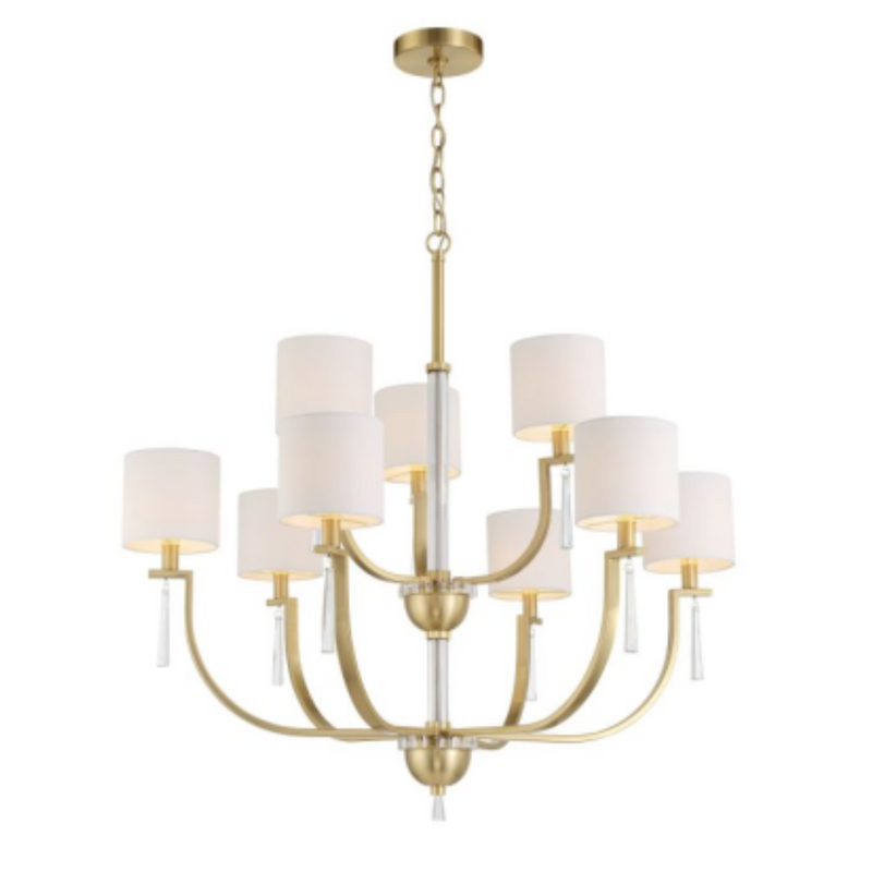 Craftmade Fortuna 9 Light Chandelier in Satin Brass - 58229-SB