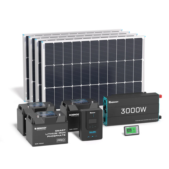 Renogy 400W Complete Kit for Workshop/Shed - RKIT400BD-R40D4-AGM3-P3-US