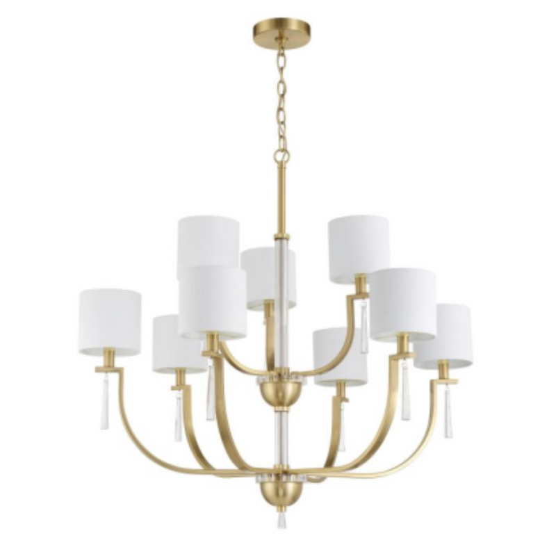 Craftmade Fortuna 9 Light Chandelier in Satin Brass - 58229-SB