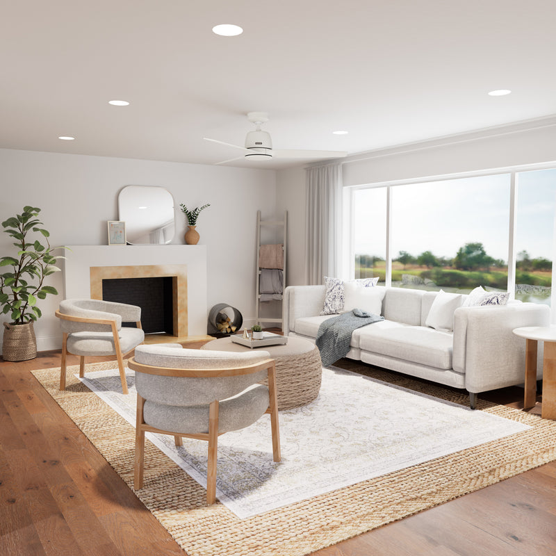 Hunter 52 inch Malden Matte White Ceiling Fan and Handheld Remote - Jasmine Roth Collection