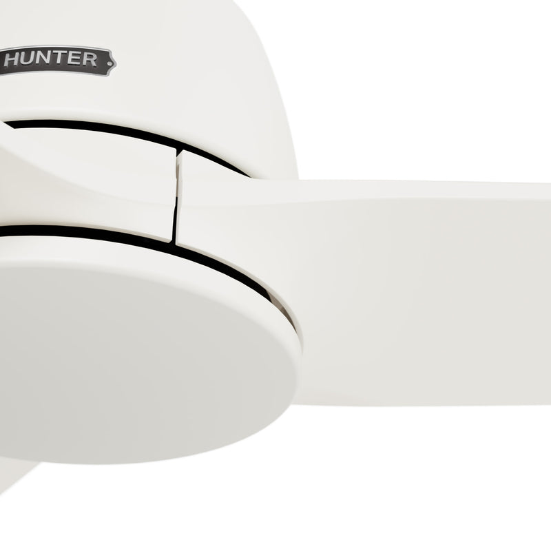 Hunter 52 inch Malden Matte White Ceiling Fan and Handheld Remote - Jasmine Roth Collection