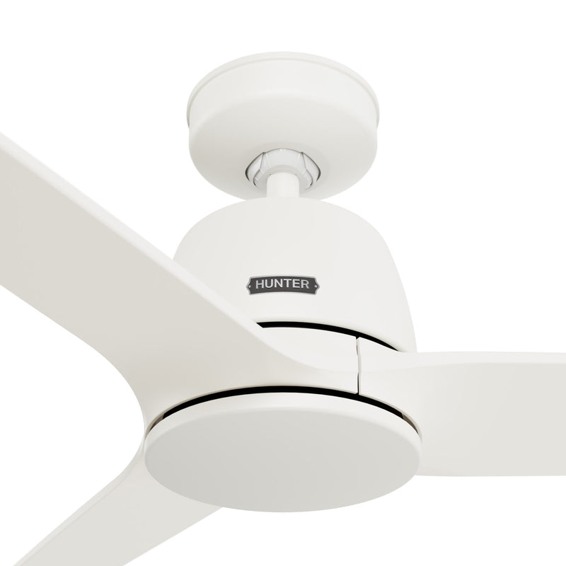 Hunter 52 inch Malden Matte White Ceiling Fan and Handheld Remote - Jasmine Roth Collection