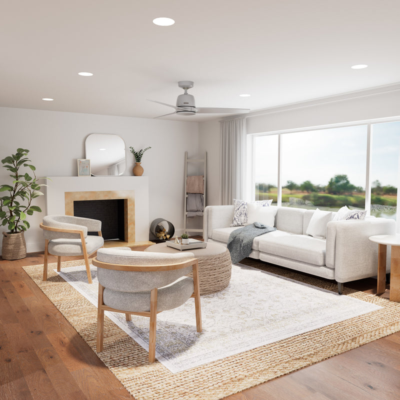 Hunter 52 inch Malden Matte White Ceiling Fan and Handheld Remote - Jasmine Roth Collection