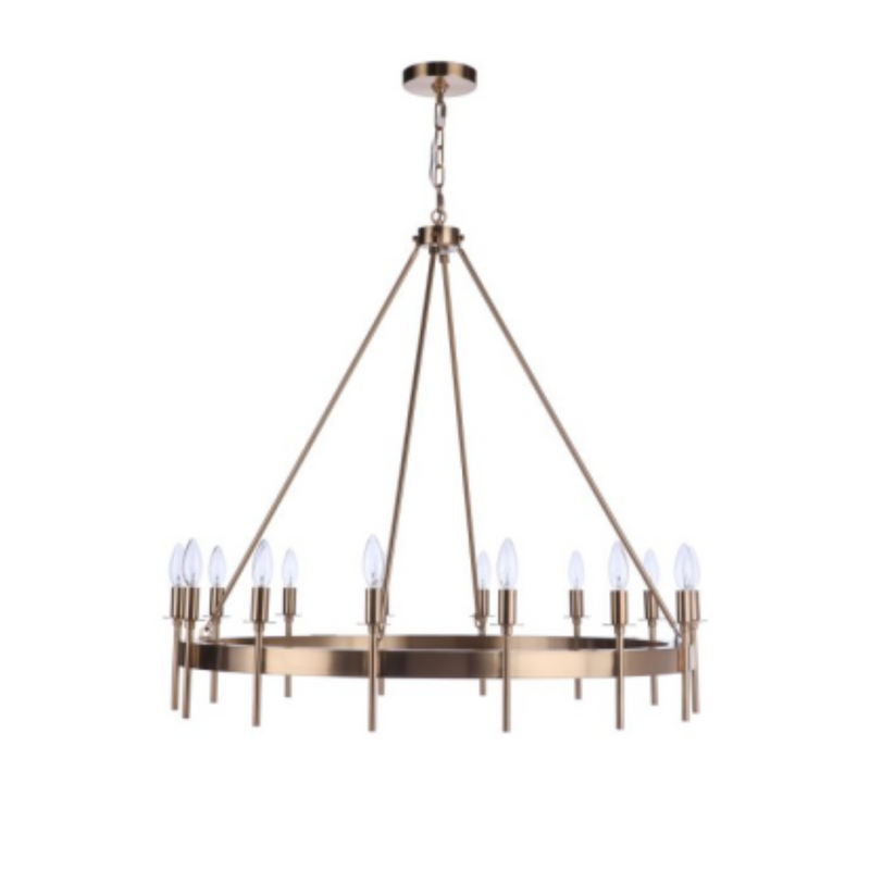 Craftmade Larrson 14 Light Chandelier in Satin Brass