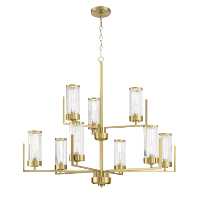 Craftmade WHITTLEY 9 Light Chandelier in Satin Brass - 60129-SB