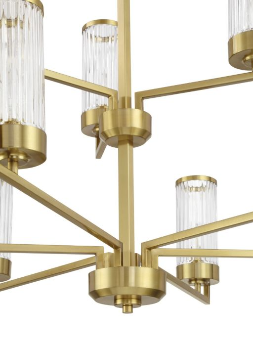 Craftmade WHITTLEY 9 Light Chandelier in Satin Brass - 60129-SB