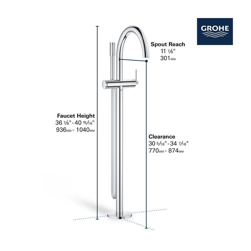 Grohe Atrio New Single-Handle Freestanding Tub Faucet with 1.75 GPM Hand Shower