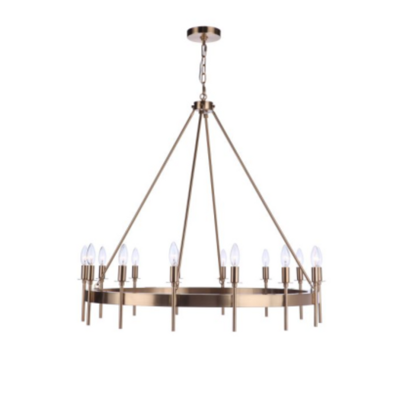 Craftmade Larrson 14 Light Chandelier in Satin Brass