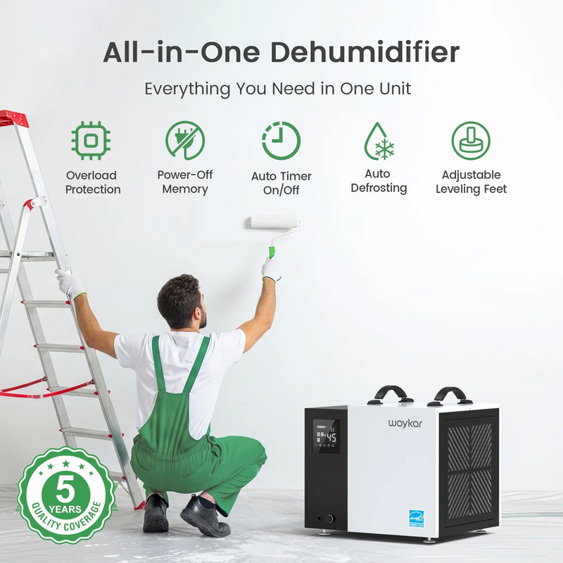 Waykar 70 Pint Energy Star Crawl Space Dehumidifier - AFY1.5DPM